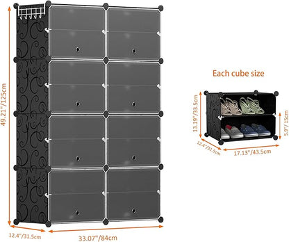 Attachable Cube Cabinet Shoe Rack Modular Storage Organizer