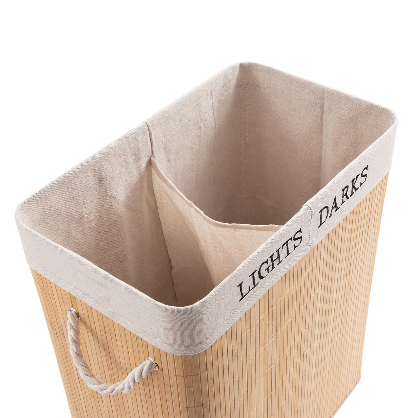 Luxury Bamboo Laundry Hamper with Lid & Removable Liner