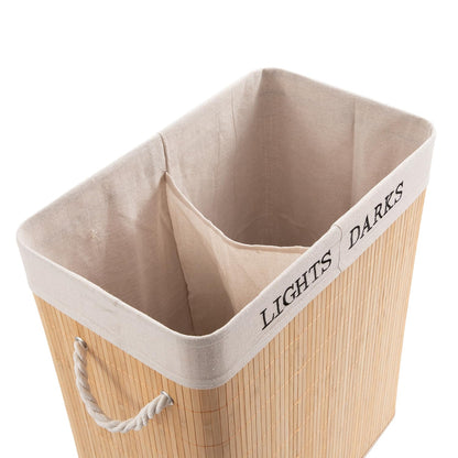 Luxury Bamboo Laundry Hamper with Lid & Removable Liner