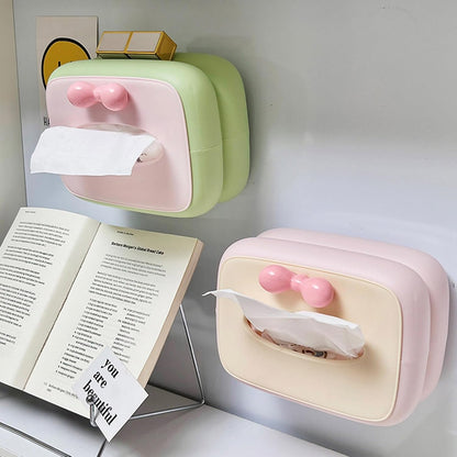 Cute Bow Tissue Box Holder – Premium Pastel Decorative Tissue Box for Home & Vanity
