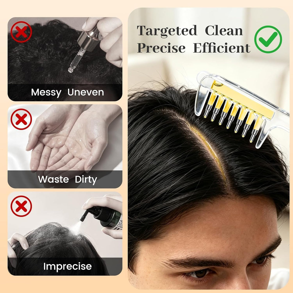 Scalp Oil Applicator Comb – Hair Oil Dispenser & Scalp Massager
