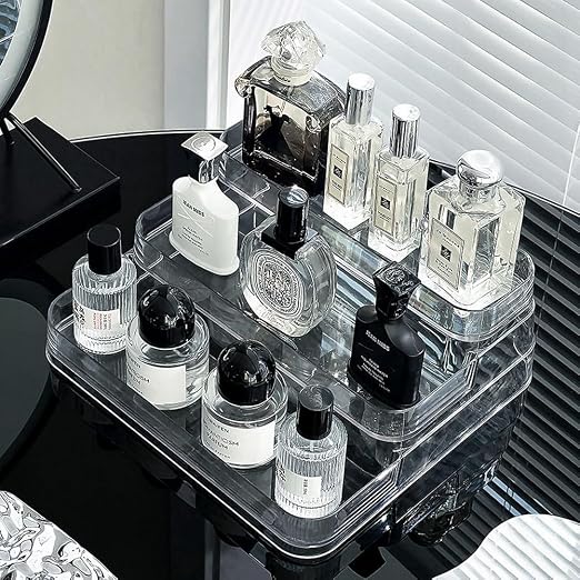Luxury Acrylic Perfume & Skincare Display Organizer Tray