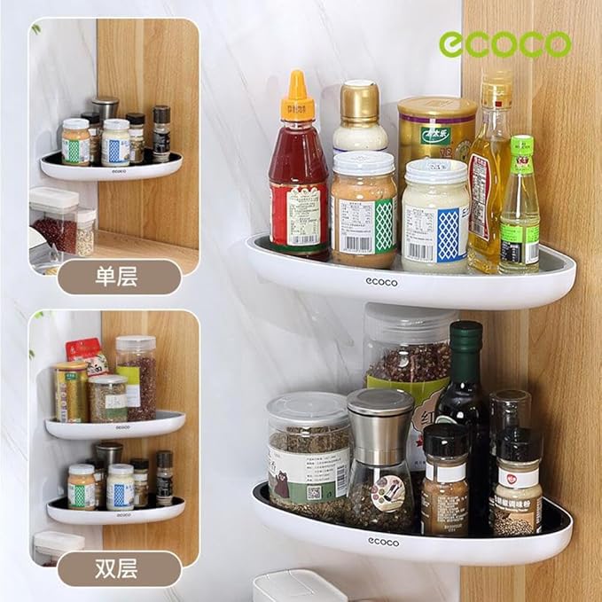 ECOCO No-Drill Corner Shower Caddy – Modern Waterproof Wall Organizer