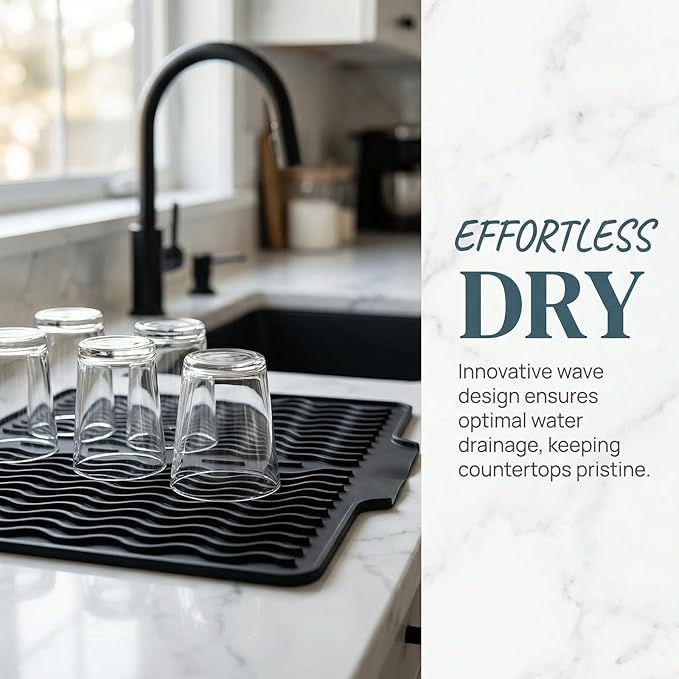 Luxury Silicone Dish Drying Mat for Kitchen Countertop