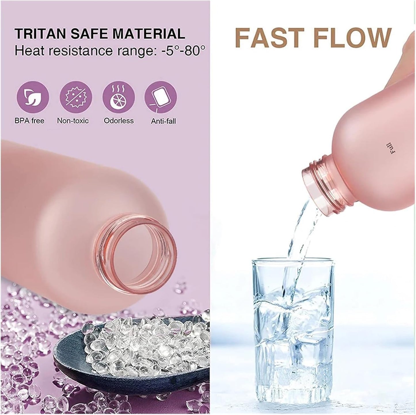 1L Motivational Water Bottle with Time Marker Acrylic Drink Tracker