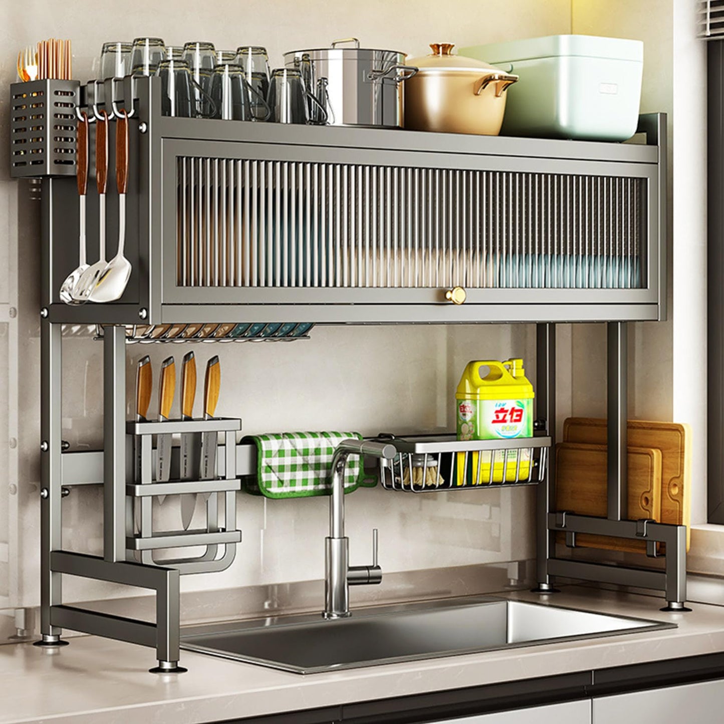Over The Sink Rack for Kitchen Organization and Storage