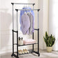 Double-Pole 2 Layer Cloth Hanging Rack Adjustable Clothes Organize