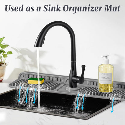 Silicone Faucet Mat Sink Splash Guard and Draining Pad