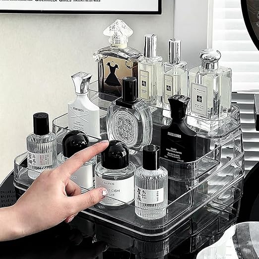 Luxury Acrylic Perfume & Skincare Display Organizer Tray