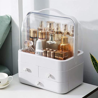 Acrylic Double Door Cosmetic Organizer Makeup Storage Box