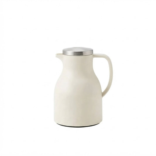 Danny Home Premium 1L White PP+Glass Thermal Vacuum Jug for Elegant Hot & Cold Beverage Serving
