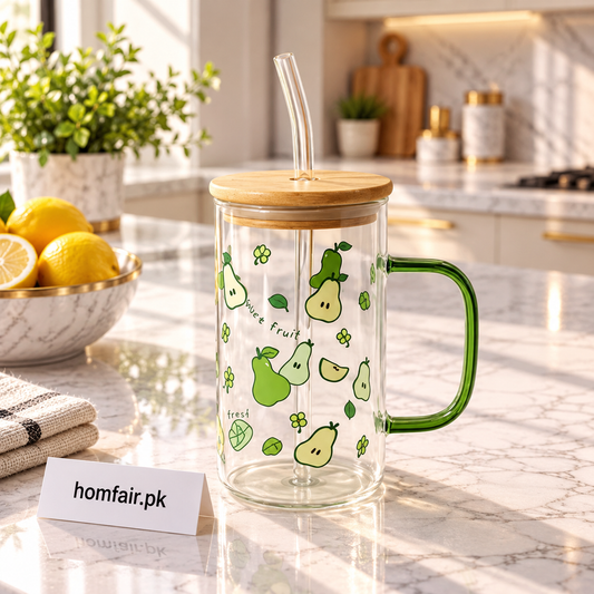 Minimalist Transparent Glass Mug with Lid for Coffee & Tea
