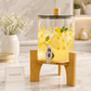 Glass Beverage Dispenser with Wooden Stand & Tap