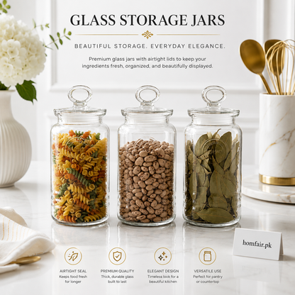 Limon 3-Pcs Rustic Design Handmade Glass Canister Set