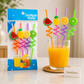 Spiral Drinking Straws Set Fruit Design Party Straws (4 Pcs)