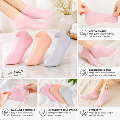 Silicone Moisturizing Gel Socks Hydrating Heel Care Foot Covers