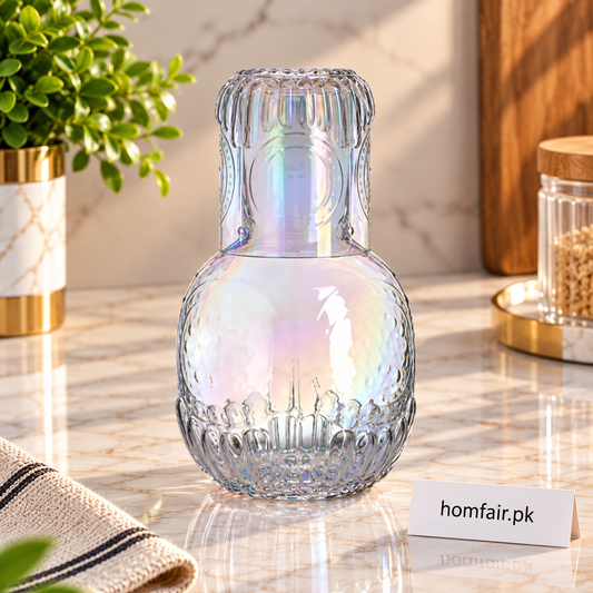 Danny Home Premium Glass Water Carafe – 900ml Elegant Beverage Serving Jug for Dining & Entertaining