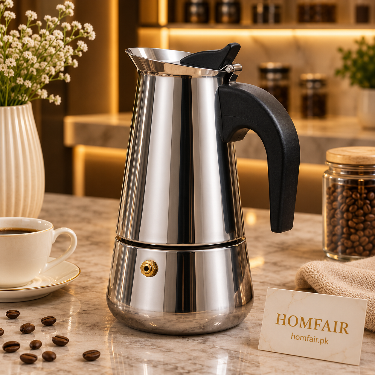 Premium Stainless Steel Coffee Percolator Pot – Stovetop Tea & Coffee Maker
