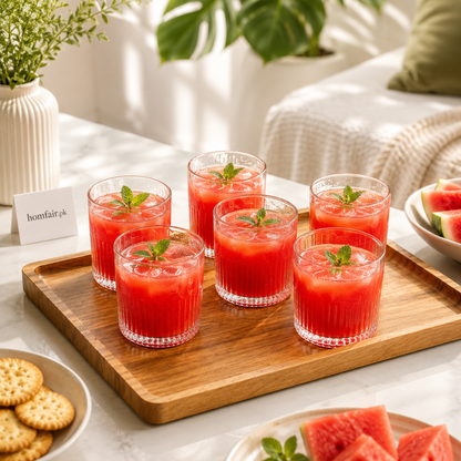 Limon Essential Serve Glass Set Ribbed 6 Pieces