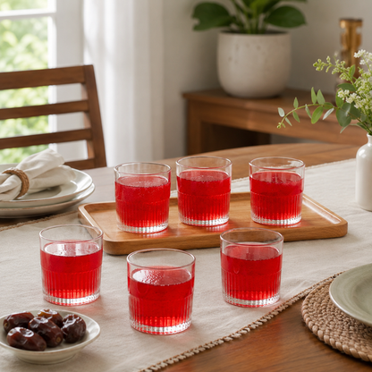 Limon EssentialServe 2445 Glass Set Ribbed 6 Pieces