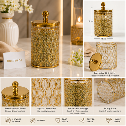 Luxury Glass Candy & Dry Fruit Storage Jar