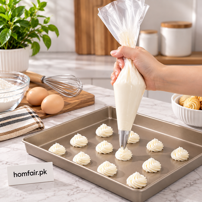 Disposable Pastry Piping Bags Pack of 100 for Baking and Cake Decorating