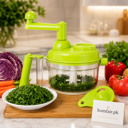 Premium Manual Rotary Food Chopper – Multi-Purpose Vegetable & Herb Cutter
