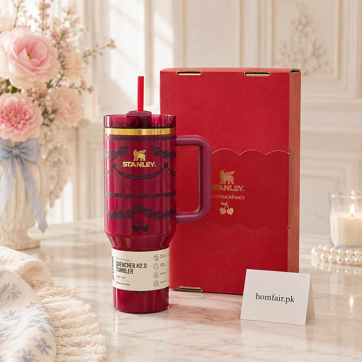 The Valentine’s Day Quencher H2.0 FlowState™ Tumbler 40oz – Red Velvet Cake
