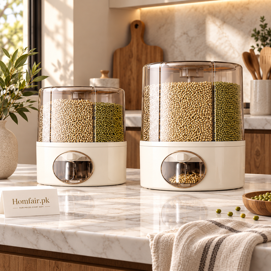 New Rotating Dry Food Dispenser for Grain & Cereal Storage