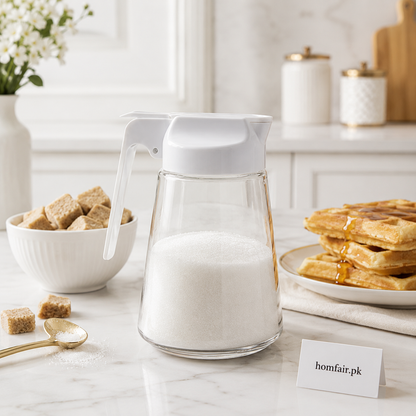 Limon Sliding Lid Glass Sugar Dispenser