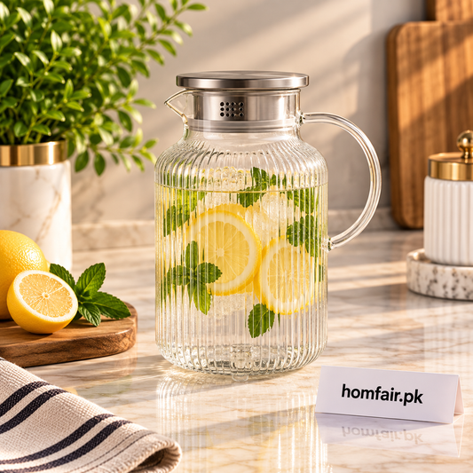 Danny Home Elegant Borosilicate Glass Teapot – 1650ml Premium Tea Serving Pot for Home Entertaining