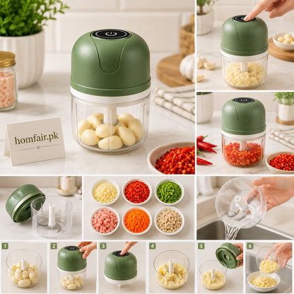 Premium Wireless Electric Mini Garlic Chopper & Food Processor