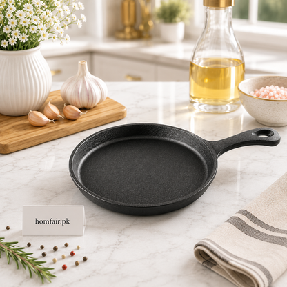 Danny Home Cast Iron Round Skillet Pan – 16 × 1.6 cm