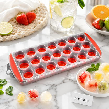 Ice Cube Tray with Lid – 21 Grid Silicone Ice Ball Maker