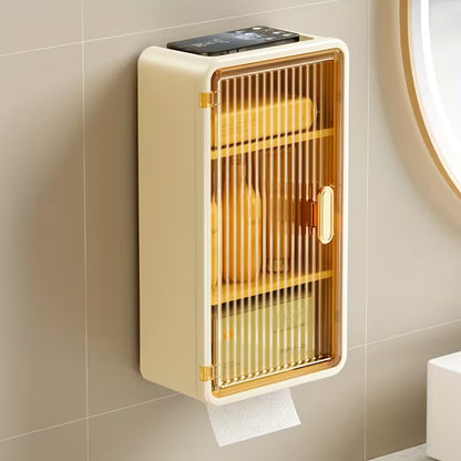Multipurpose Bathroom Wall Cabinet With Tissue Holder