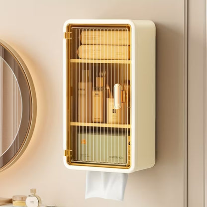 Multipurpose Bathroom Wall Cabinet With Tissue Holder