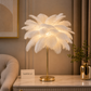Luxury Feather Table Lamp – Modern Decorative Bedside Light