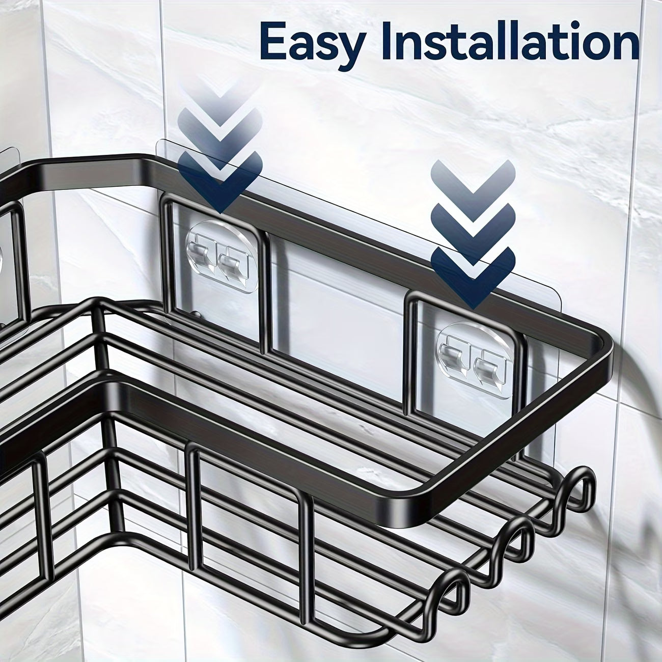 No-Drill Corner Shower Caddy Set Waterproof Bathroom Organizer Rack