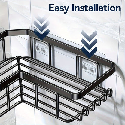 No-Drill Corner Shower Caddy Set Waterproof Bathroom Organizer Rack