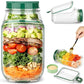 FreshVault Luxe Leakproof Salad Jar – Portable Food Container with Dressing Cup Premium On-the-Go Meal Bottle