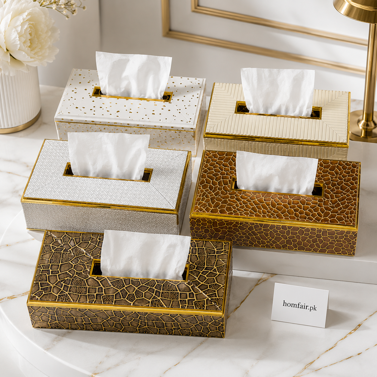 Plastic Texture Tissue Box – Stylish Decorative Tissue Holder