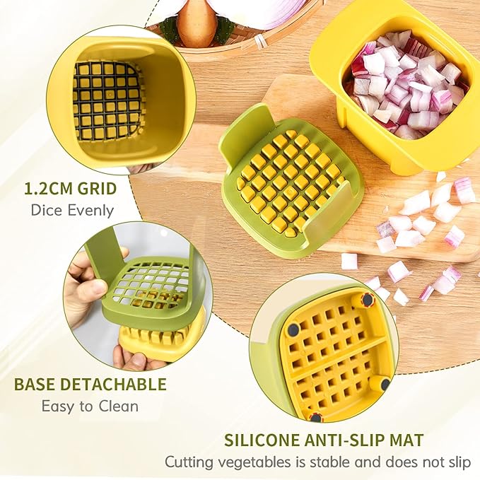2-in-1 Vegetable press Chopper Dicing & Slitting Kitchen Chopping