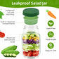 FreshVault Luxe Leakproof Salad Jar – Portable Food Container with Dressing Cup Premium On-the-Go Meal Bottle