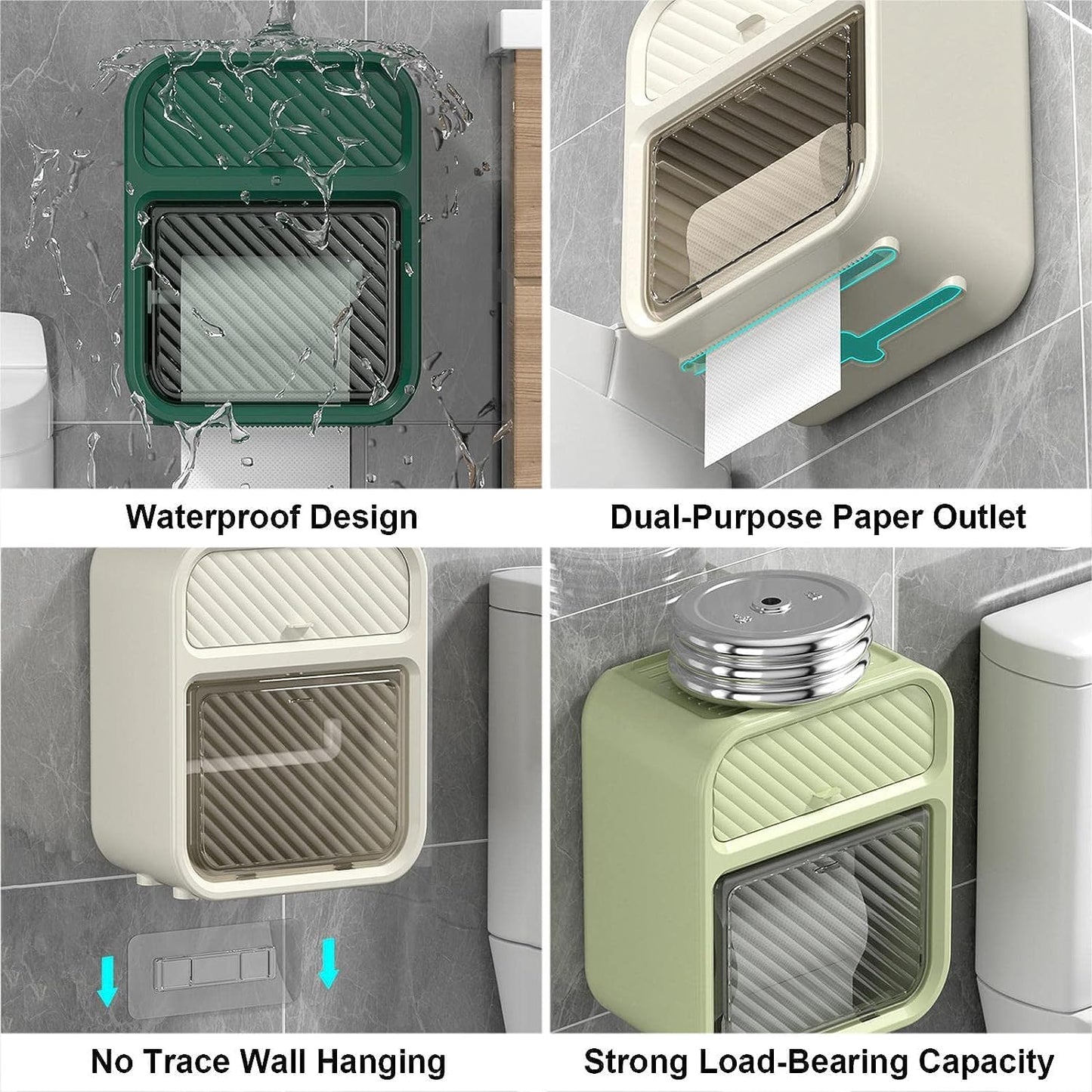 Wall Mounted Tissue Holder with Storage Drawer