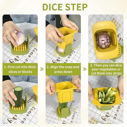 2-in-1 Vegetable press Chopper Dicing & Slitting Kitchen Chopping