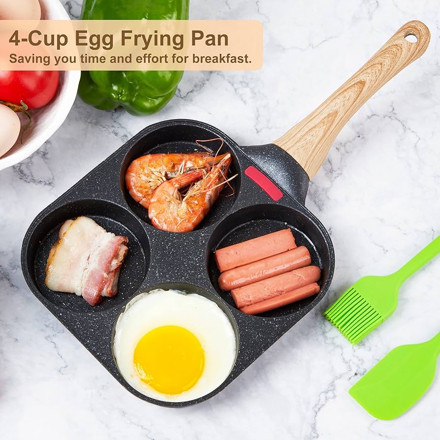 Nonstick Portion Frying Pan Multi Section Egg & Breakfast Pan