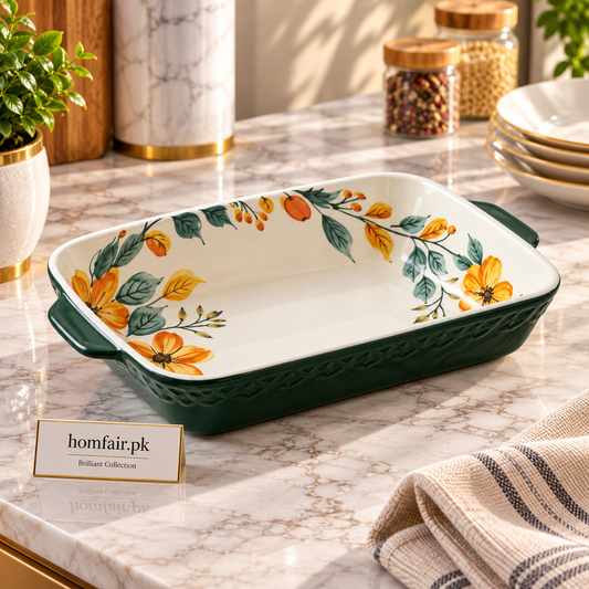 Brilliant Classic V-Y Primrose 9" Baking Dish – Refined Bakeware for Desserts, Baking & Serving