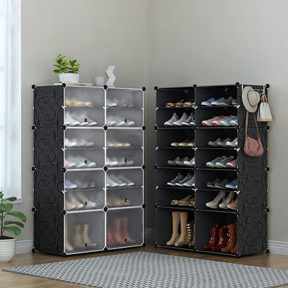 Attachable Cube Cabinet Shoe Rack Modular Storage Organizer