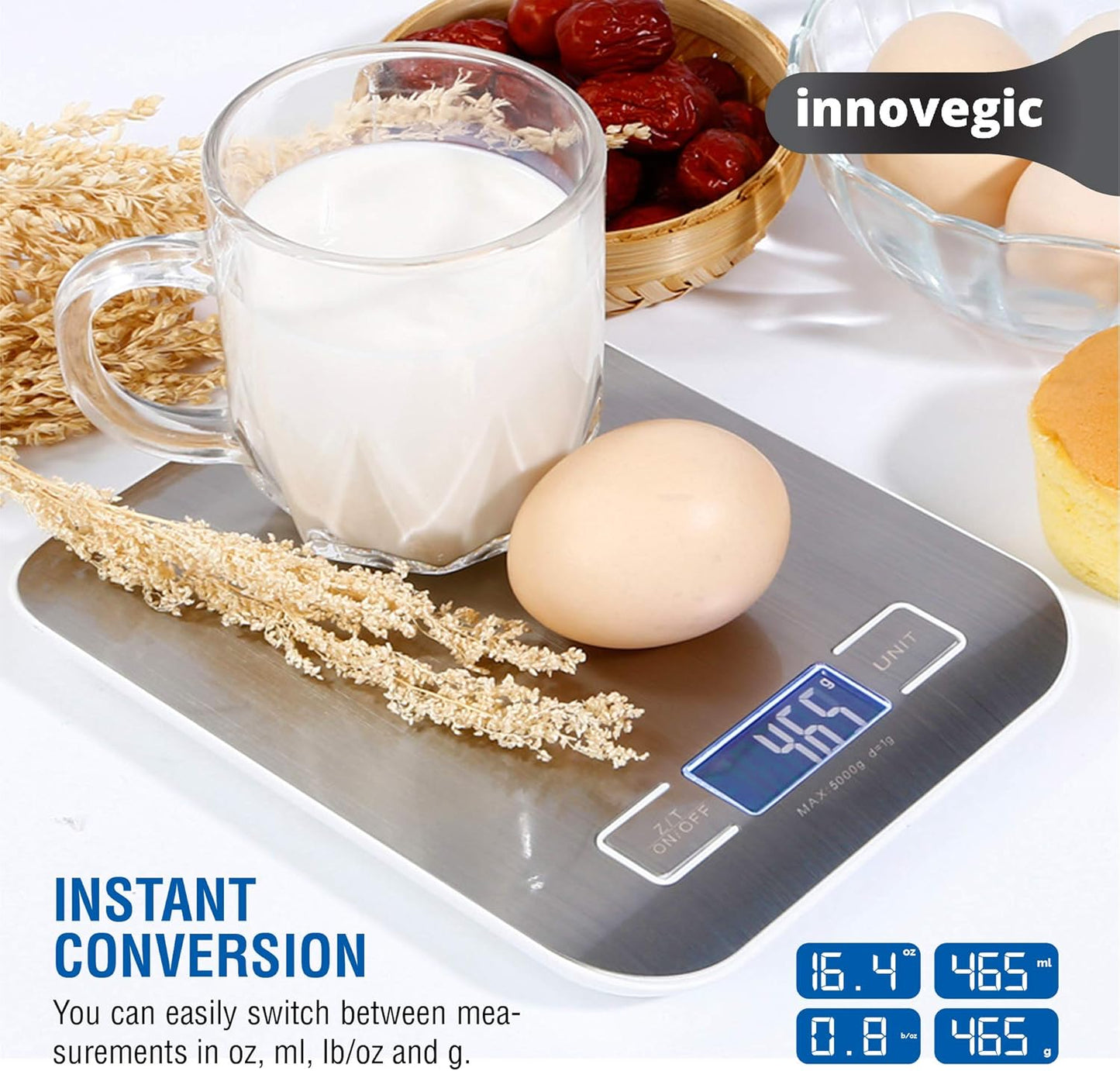 Premium Stainless Steel Digital Kitchen Scale 5kg Capacity Ultra Slim Design