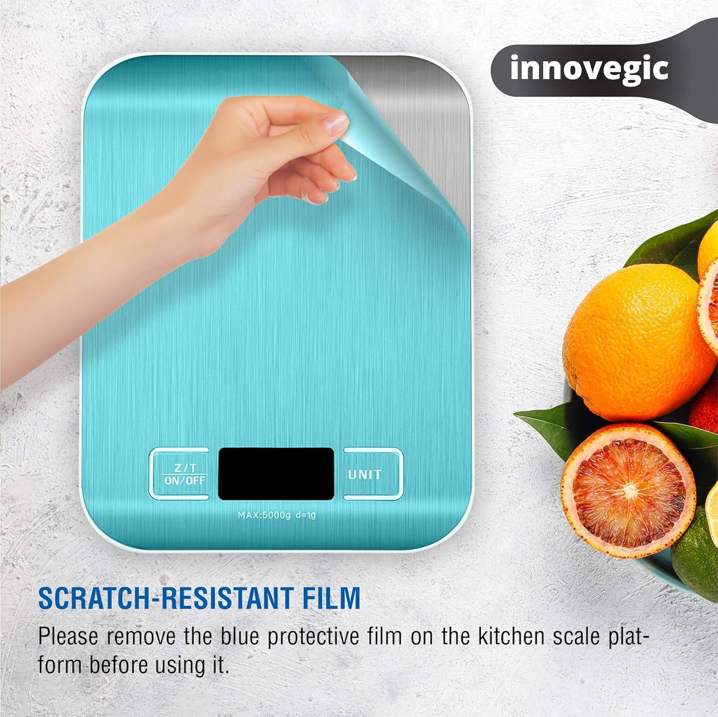 Premium Stainless Steel Digital Kitchen Scale 5kg Capacity Ultra Slim Design